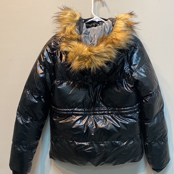 Black Puffer Coat with Detachable Hood - Picture 3 of 6